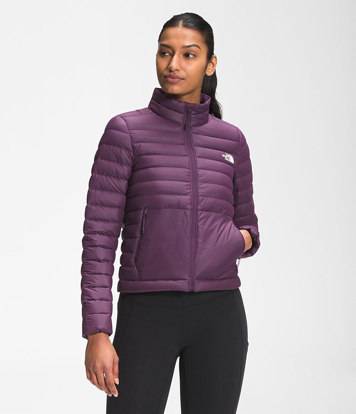 The North Face Womens Puffer Jacket Stretch Seasonal 692KMXWPQ - Purple